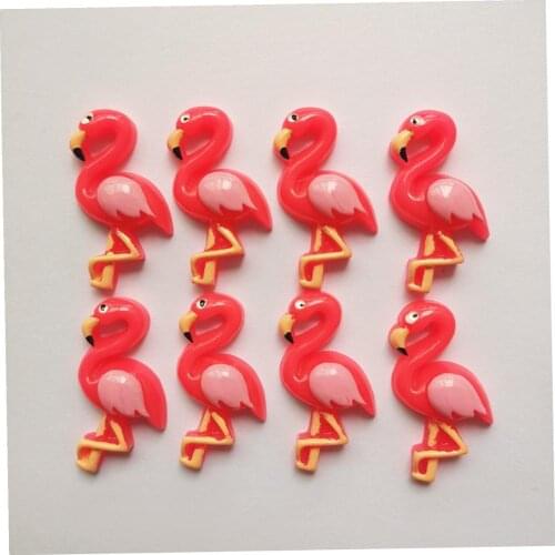 100pcs/lot Slime Charms Rose Pink Flamingo Resin Flatback Slime Accessories Beads Making Supplies for DIY Scrapbooking