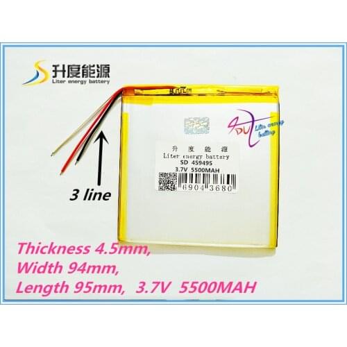 3 line best battery brand 1PCS tablet battery 459495 Size 4.1 * 95 * 93 Tablet PC built batteries 5500mah
