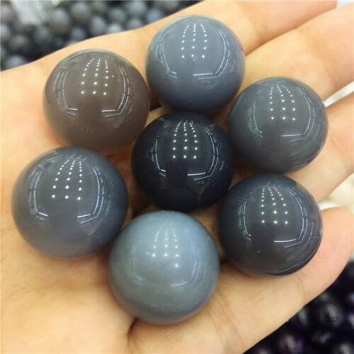 Beautiful Agate Ball Dark grey handmade Crystal Sphere Gemstone Hand Massager ball for decoration stone healing 20mm