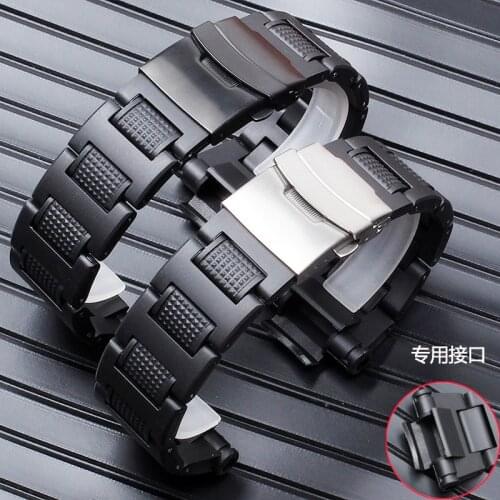 Watch Accessories Applicable Mens to for Casio g-shock GA-1000 1100 GW-A1100 A1000 GW-4000 Stainless Steel Plastic Watchband