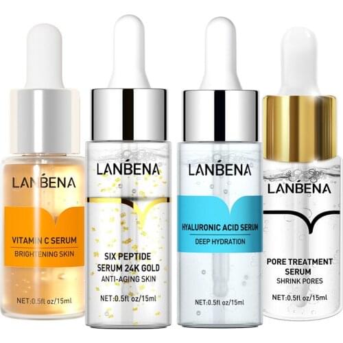 LANBENA 15ML Pore Shrinking Serum Essence Anti Aging Relieve Dryness Oil Control Firming Moisturizing Repairing Smooth Skin Care