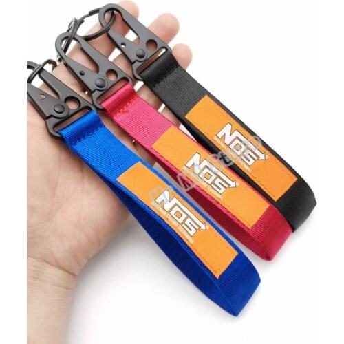 Car Seat belt material nylon cloth NOS Badge keychain for VW Audi Bmw Lada Suzuki Honda JDM Motorcycle Auto Keyring Accessories