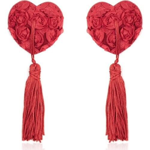 BDSM Flirting Toys Adult Products Nipple Stick Bound Breast Sticker Tassels Rose Patch Heart-shaped Reused Pasted Applique Cover