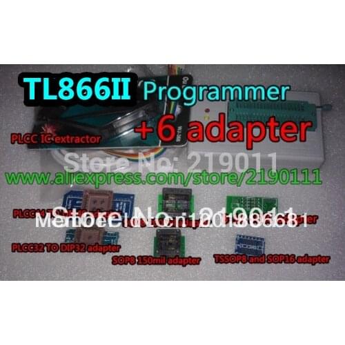 Free Shipping V7.03 TL866II PLUS USB High Performance Willem Universal Programmer with 6 adapter