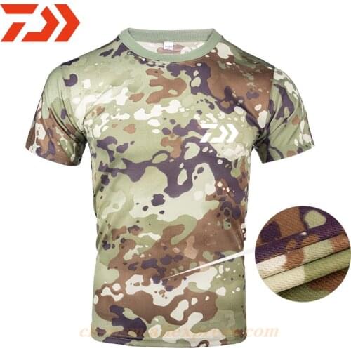 DAIWA Fishing T Shirt Summer Men Fishing Shirts Camouflage Fishing Clothing Outdoor Sport Breathable Quick Dry Fishing Clothes