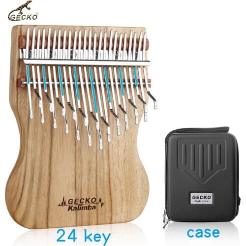 Gecko 24 Key Kalimba Camphor Wood Musical Boxes Thumb Piano Mbira Xylophone Music Instruments Complete Accessories With Case