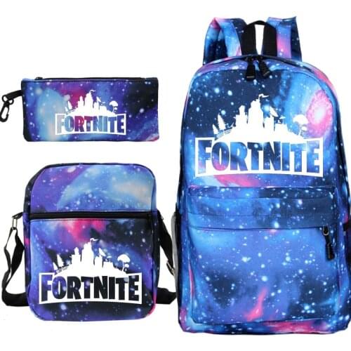 Games Fortnite Backpack 3pcs Set Students School Bags Small Single Shoulder Pouch Pencil Pouch Boys Girls Battle Mochilas