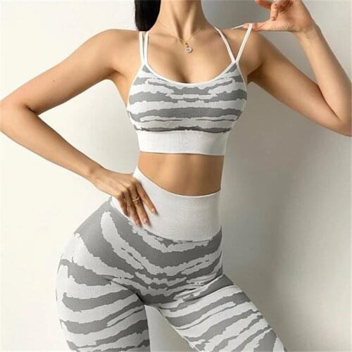Seamless Women Yoga Set Gym Workout Running Clothing 2 Piece Sportswear Fitness Crop Top Bra High Waist Leggings Sport Suits