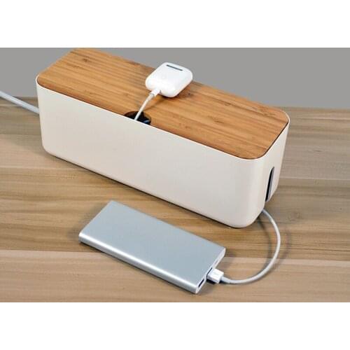 Cable Storage Box Charger Socket Organizer Multifunctional Dustproof Finishing Box Desktop Network Line Bin Home