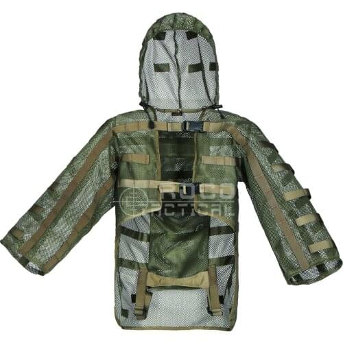 Ghillie Suits by ROCOTACTICAL Sniper Coats Airsoft Sniper Hoods with Built-in Hydration Bladder Carrier (Hydration Compatible)