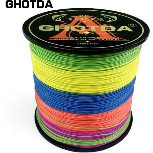 GHOTDA Fishing Line 8 stands 500m 300m Multicolour 100% PE Wire 8 Strands Multifilament Japanese strong Smooth Durable