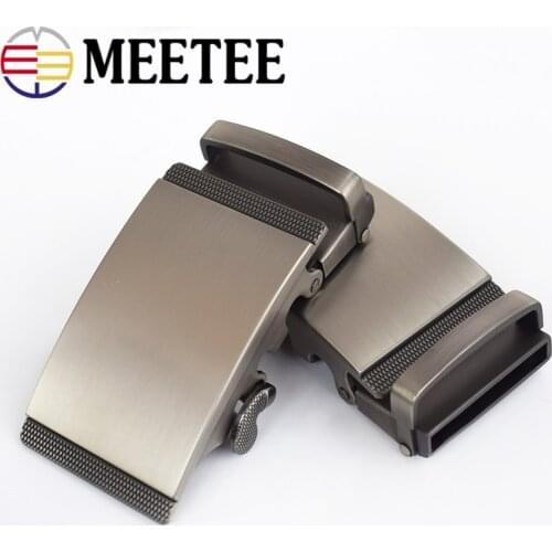 Meetee Mens Belst Alloy Automatic Buckle Men Fashion Leather Belt Buckles Head Jeans Hardware Accessories Fit 3.5mm AP390