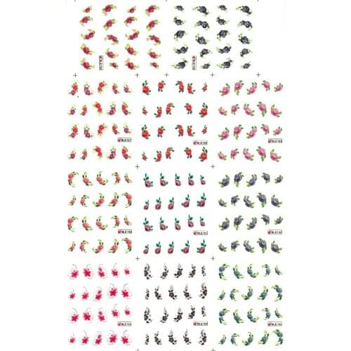 11 PACKS/LOT UPRETTEGO NAIL ART BEAUTY WATER DECAL SLIDER NAIL STICKER FLOWER SOMNUS SWEET ALYSSUM TULIP BLE785-795