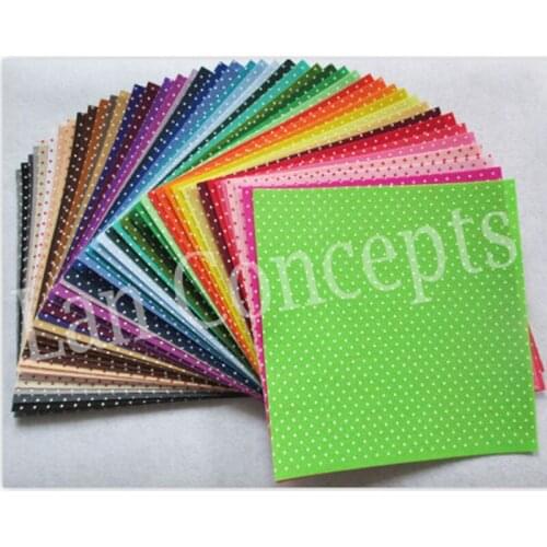 30X30cm Non-woven Sheet with Polka Dots Polyester Felt Fabric Sheets for DIY gift crafts - 44pcs/lot mixed color free shipping