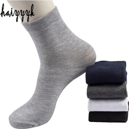 5Pairs/Lot Mens Cotton Socks Autumn And Winter Business Compression Plain Classic Socks Men Breathable Solid Socks Size 38-43