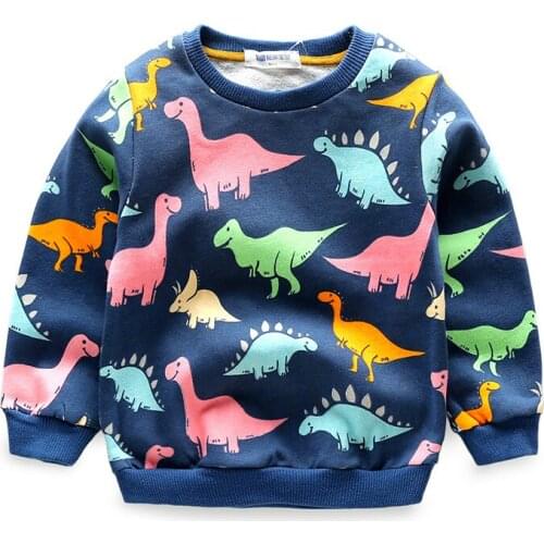 2020 Autumn Kids hoodies sweatshirts cotton Cartoon Print Jurassic World dinosaur boys girls Sweater coat tops toddler clothing