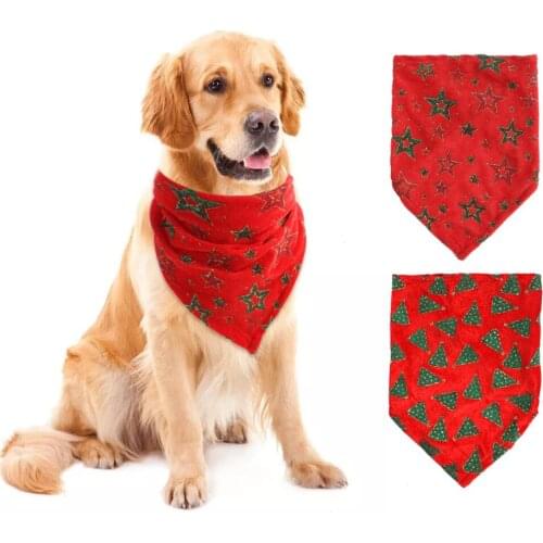 Pet Collar Christmas Saliva Towel Dog Collar Cat Christmas Tree Triangle Ornament