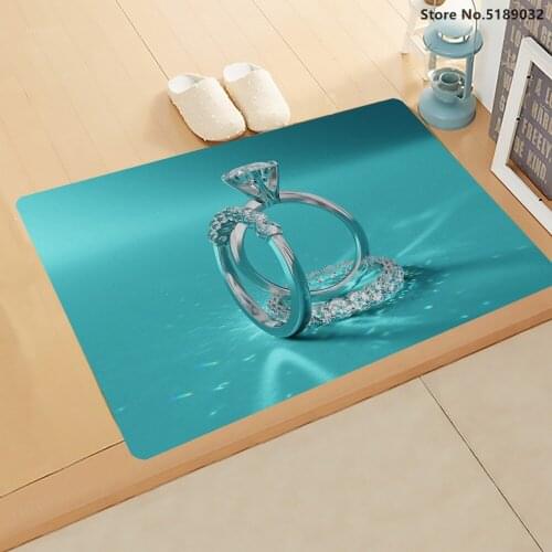 Couple Lover Ring Print Entrance Doormats Bathroom Rugs Bedroom Mats Kitchen Carpet Anti Slip Outdoor Hallway Area Rugs Decor