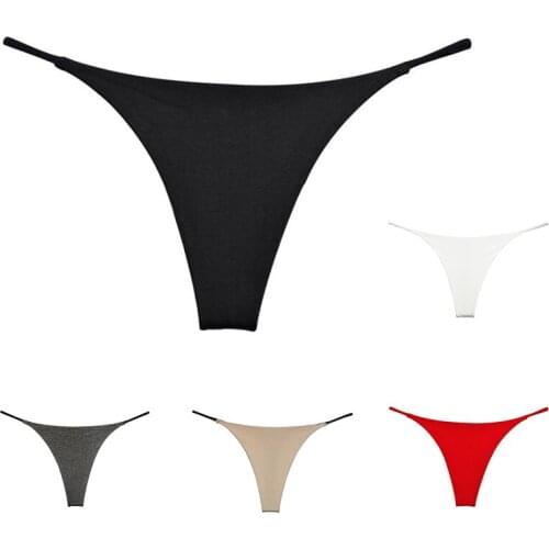 Sexy 1Pcs Nylon Breathable Low-waisted Women Underwear Thongs Panties Thin Pure Color Fashion Lingerie Women Soft Low-Rise