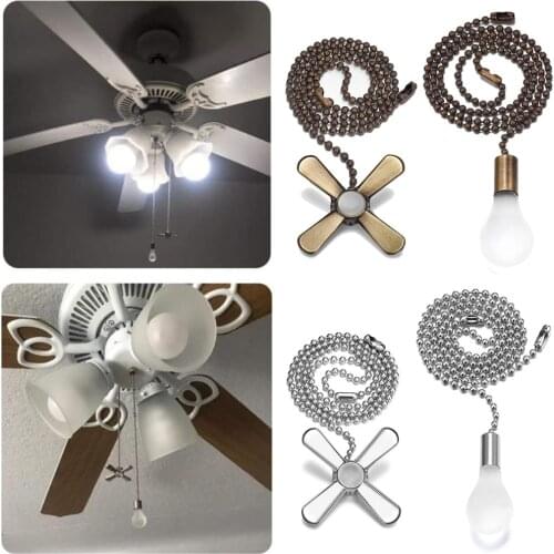 Ceiling Fan Pull Chain Beaded Ball Extension Chains With Light Bulb Fan Pulls Set With Connector Ceiling Light Fixtures