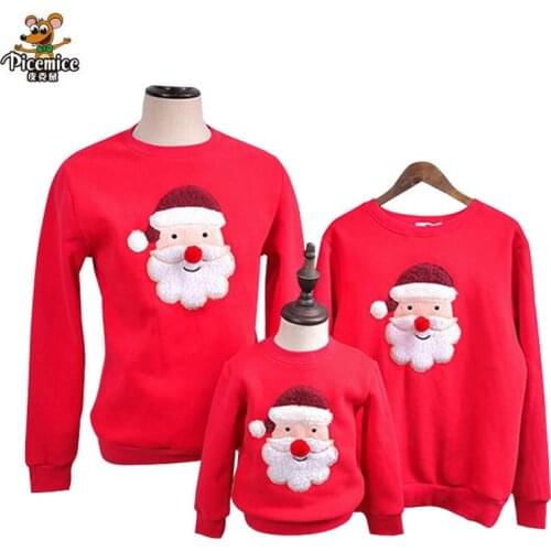 Family Clothes 2020 Winter Sweater Christmas Santa Claus Children Clothing Kid shirt Polar Fleece Warm Family Matching Outfits