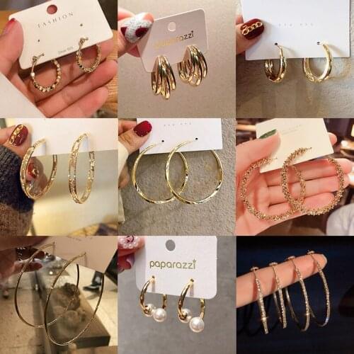 2021 New High-end Ear Hoop Earrings Female Retro European And American Metal Earrings S925 Silver Needle Circle Ear Jewelry