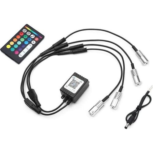4 IN 1 RGB LED Light Engine Car Interior Atmosphere Lighting DIY Fiber Optic Led Illuminator Smart phone APP&Audio RF Sound RC
