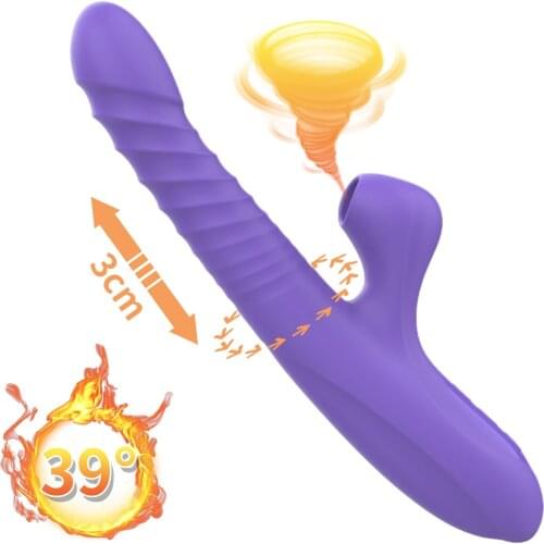 10 Frequency Telescopic Dildo Vibrator Intelligent Heating Clitoral Sucking Massager G-spot Vagina Stimulator Adult Products