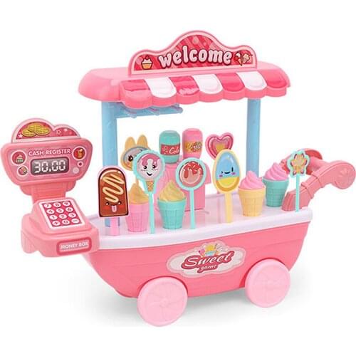 Candy Trolley Lollipop Trolley Detailed Design Durable Plastic Kids Simulational Candy Shop Pretend Play Kids Toy For Presents