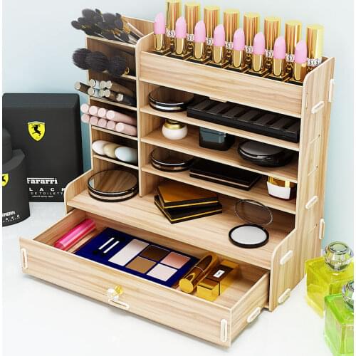 Makeup brush storage tube eyebrow pencil barrel desktop lipstick cosmetics storage box shelf wind dresser shelf pen holder
