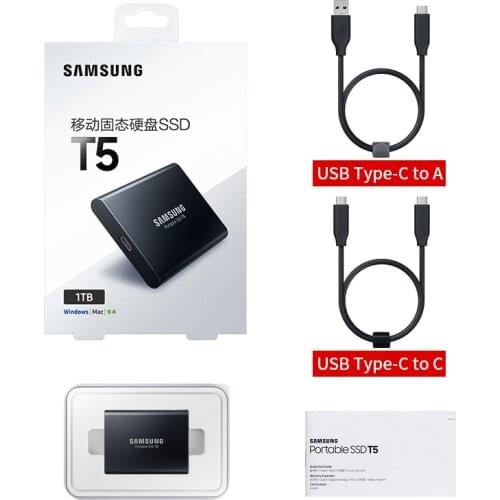Samsung T5 portable SSD 250GB 500GB 1TB 2TB USB3.1 External Solid State Drives USB 3.1 Gen2 and backward compatible for PC