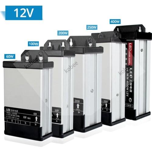 Outdoor Power Supply Rainproof Lighting Transformers DC5V /12V / 24V power supply 100W 200W 250W 300W 400W Free Shipping