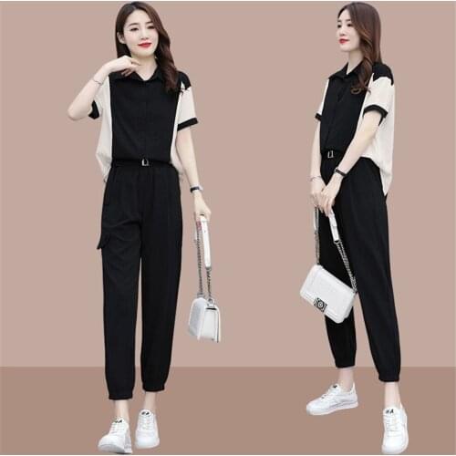 Large size clothing for women Summer printing Sporting suit 2 piece set Oversize Lady clothes set Leisure clothes Tracksu