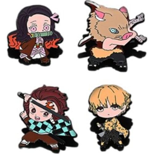 Demon Slayer Anime Cosplay Kimetsu No Yaiba Characters Epoxy Acrylic Resin Lapel Pin Handmade Badge Pin