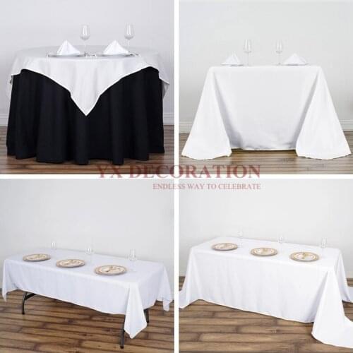 1pcs Seamless Polyester Table Cloth Overlay Square Rectanglar Tablecloth For Banquet Wedding Event Decoration