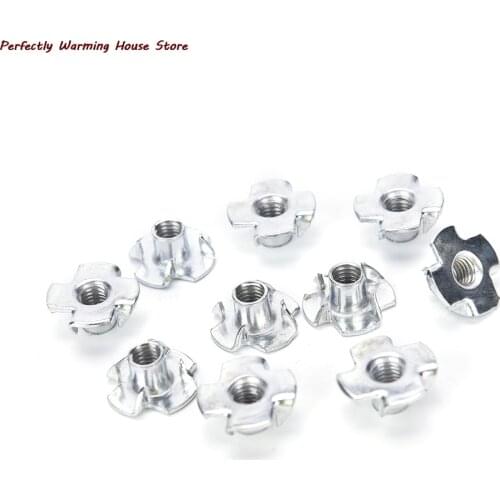 10PCS/lot M4 M5 M6 M8 M10 Threaded Insert Nut Furniture Nuts For Wood Hex Socket Screw Flanged Barbed Zinc