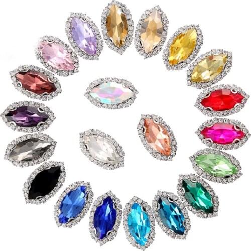 2016New 100pcs Horse Eye Rhinestone Sewing Embellishments Button/buckle For DIY Wedding Dress Decorations NT08