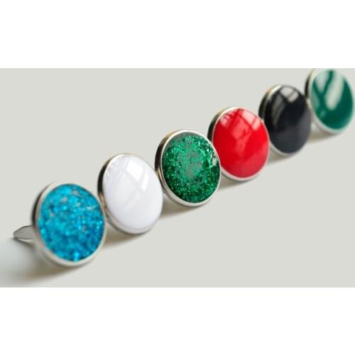 12MM x 18MM Epoxy Round BRADS Enamel Drip Brad Decorative DIY Brads Scrapbooking Metal Embellishments Assorted Colors 30pcs/set