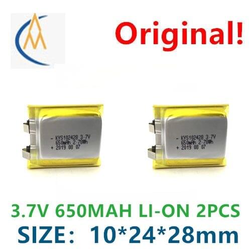 2PCS 102428 102528 3.7v650mah 10C discharge pure cobalt lithium battery toy aircraft model sphygmomanometer audio LED