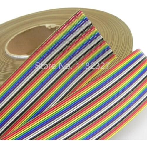 5 meters/lot) Flat Color Rainbow Ribbon Cable wire Rainbow Cable 34P ribbon cable 1.27MM pitch