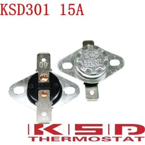 5pcs KSD301 125C 125 Degrees Celsius 15A250V NC Normally Closed Temperature Switch Thermostat Temperature control switch sensor