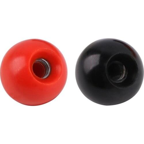 5PCS/LOTBLACK RED Bakelite Ball Lever Knob M4-M12 IRON Insert Lathe Ball Knob IRON Core Knob Ball Shaped Head Clamping Nuts