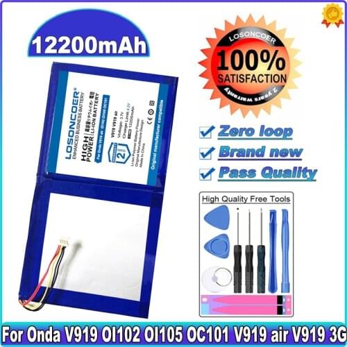 LOSONCOER 12200mAh For Onda V919 OI102 OI105 OC101 V919 air V919 3G air Tablet PC Battery High Capacity 5-wire Batteries