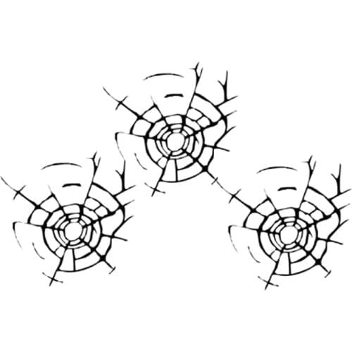 Car Sticker Bullet Hole Glass Art Car Sticker PVC Motorcycle Decal Black/silver 16cm*13.2cm