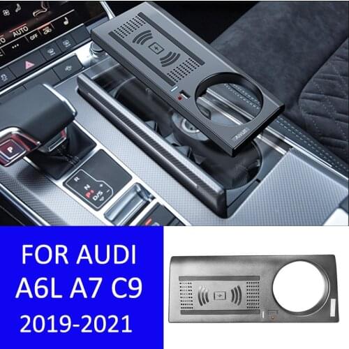 15W QI Wireless Charger For Audi A6L A7 C9 phone fast charging holder board car accessories 2019 2020 2021