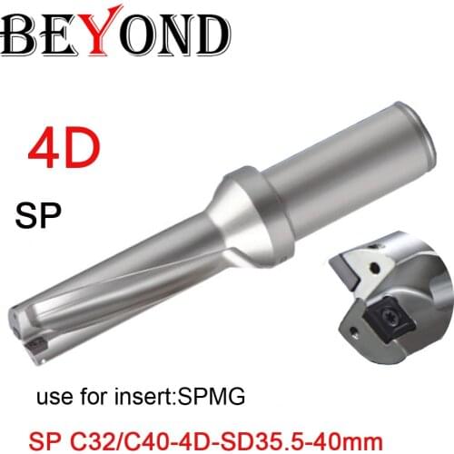 BEYOND indexable U drill 4D 35.5-40mm 36 37 37.5 38.5 39 39.5 High Precision hole drilling CNC for carbide inserts SPMG 110408