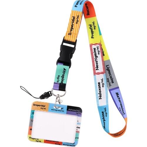 DZ1753 Critical Care ICU Anaesthetics Print Lanyards Key Chain Neck Straps Badge Holder Keyring for Doctors Nurses Friends Gifts