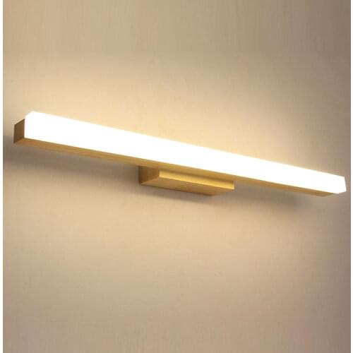 Wooden mirror lamp LED wall light 40/60/80cm long sconce for bathroom bedroom Janpan style lighting 90-240V 0095