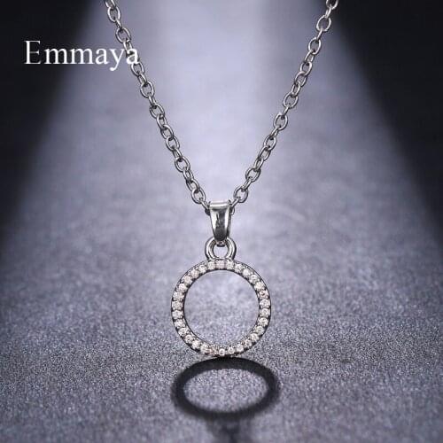 Emmaya Simplicity Style Circular Round Shape Silver Color Suitable For Women And Men Cubic Zircon Classical Design Fashion Trend