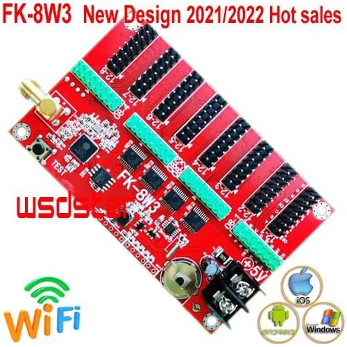 FK-8W3 WIFI 4*HUB08+8*HUB12 1024*64 512*128 Single color Dual color LED controller card TF-M6UW Hot Sales
